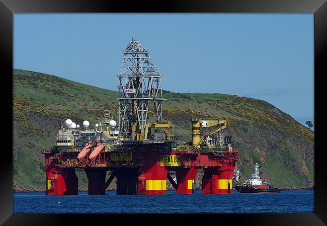 Oil Rig in Cromarty Firth Framed Print by Jacqi Elmslie