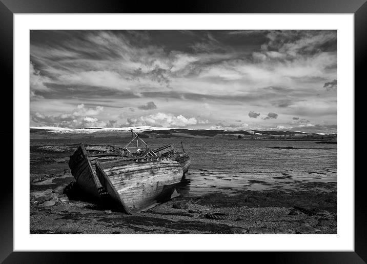 Boat Graveyard Isle of Mull Framed Mounted Print by Jacqi Elmslie