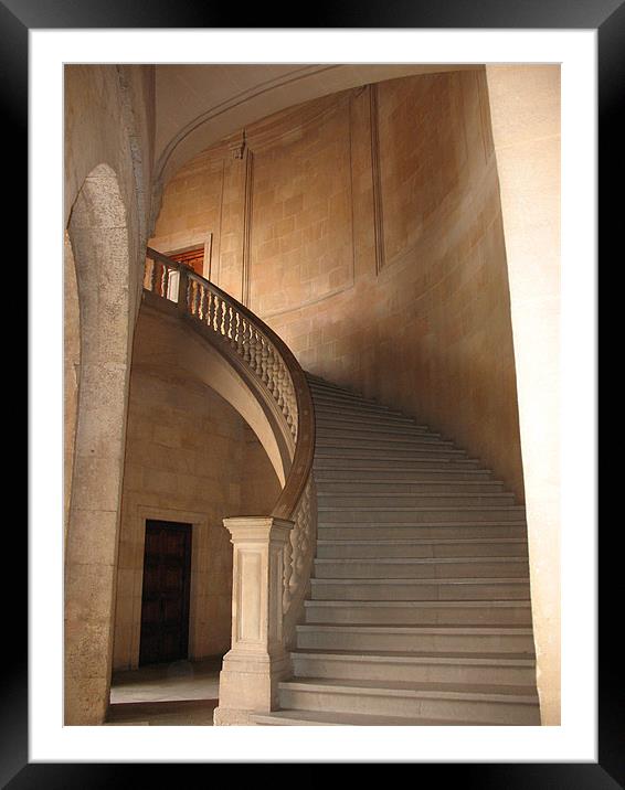 Graceful Stairway - The Alhambra Framed Mounted Print by Jacqi Elmslie