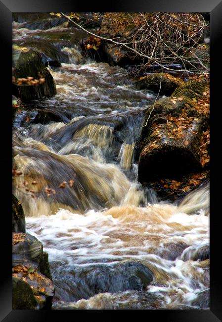 Waterfall in Cawdor Woods Framed Print by Jacqi Elmslie