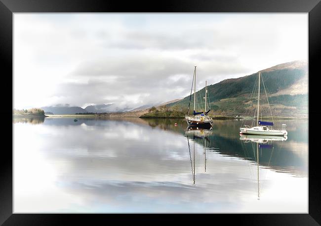 Loch Leven Boats on Misty Morning Framed Print by Jacqi Elmslie