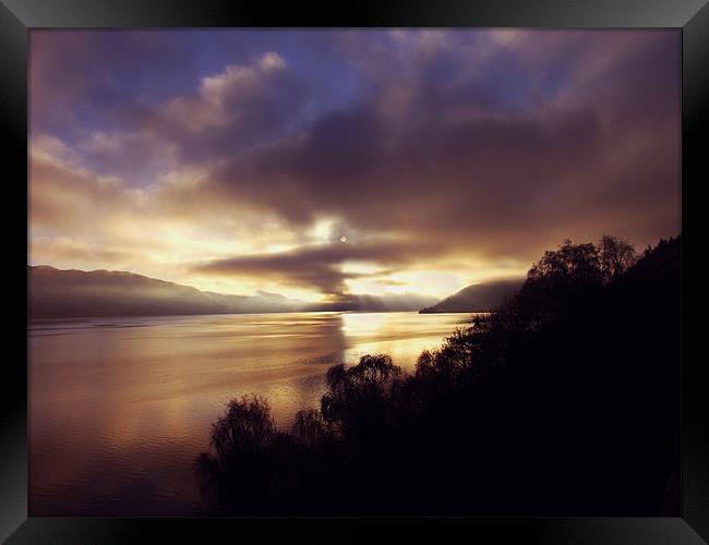 Sunset Over Loch Ness Framed Print by Jacqi Elmslie