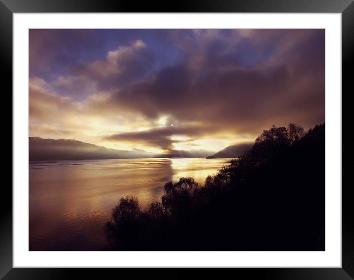 Sunset Over Loch Ness Framed Mounted Print by Jacqi Elmslie