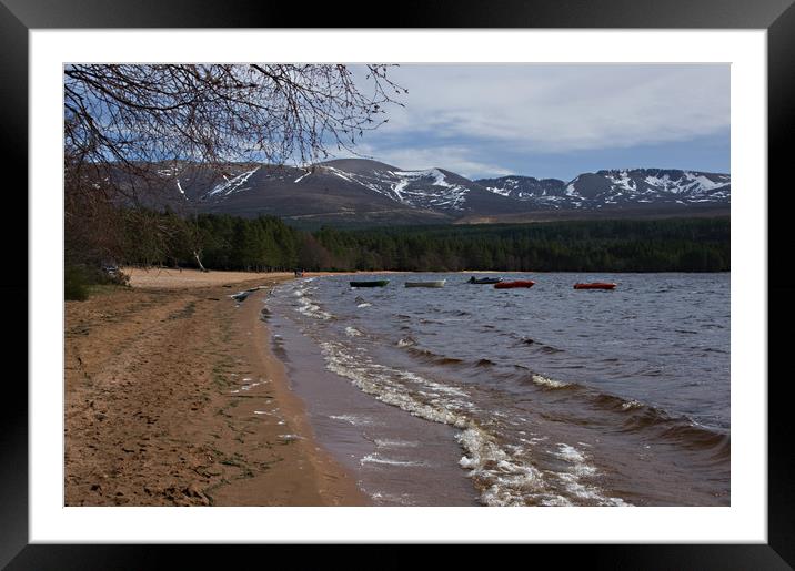 Waves on the beach at Loch Morlich Framed Mounted Print by Jacqi Elmslie
