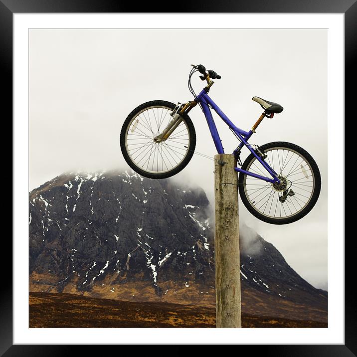 Mountain Biking Glencoe Framed Mounted Print by Jacqi Elmslie