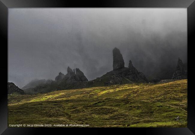 Mist Clouds on The Storr Isle of Skye Framed Print by Jacqi Elmslie