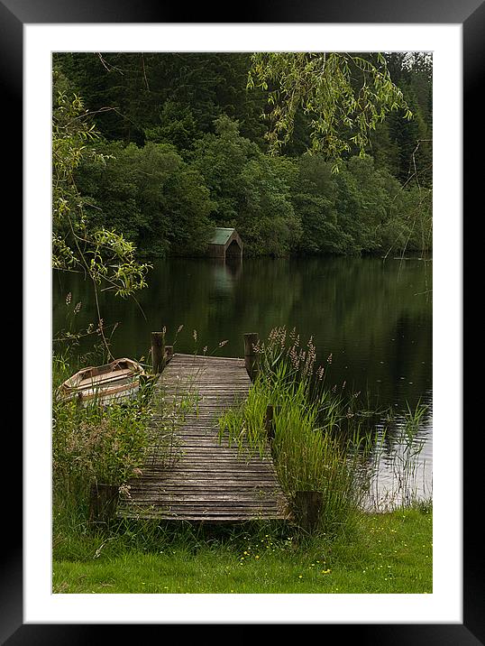 Loch Ard Boat House Framed Mounted Print by Jacqi Elmslie