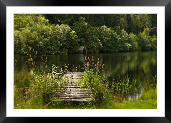 Loch Ard Jetty and Boathouse Framed Mounted Print by Jacqi Elmslie