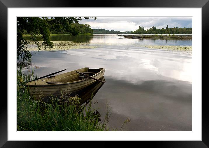 Rowboat on Lake of Menteith Framed Mounted Print by Jacqi Elmslie