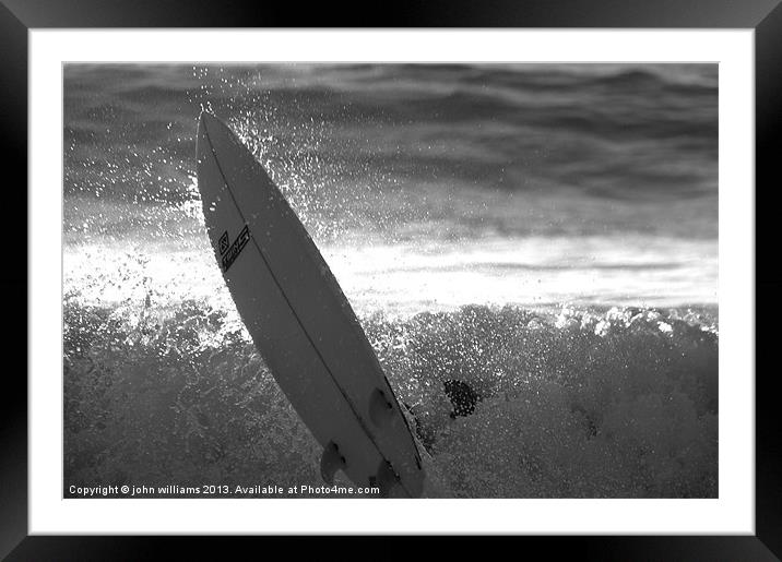 Surfboard Framed Mounted Print by john williams