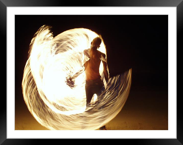 fire dancing Framed Mounted Print by james pratt