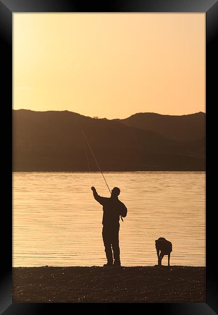 Fishing with best friend Framed Print by JOHN GARRETT