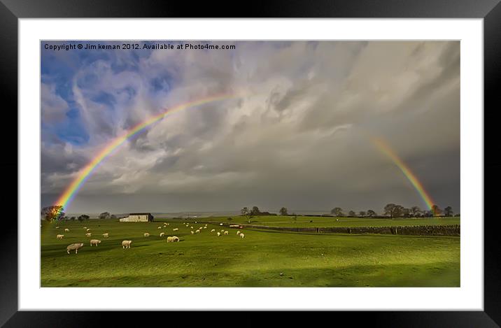 Rainbow Over Staindrop Framed Mounted Print by Jim kernan