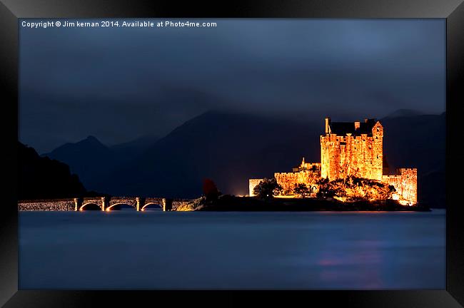  Eilean Donan Castle. At Night. Framed Print by Jim kernan