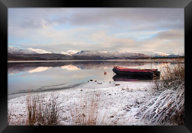 Cold day on Loch Sheil Framed Print by Jim kernan