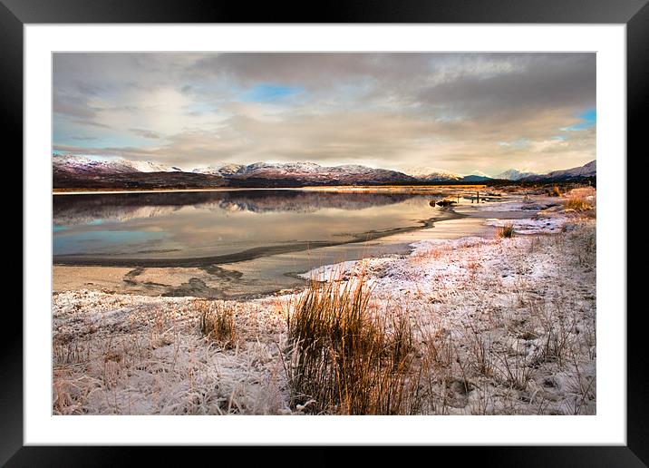 A Wintry Day By The Loch Framed Mounted Print by Jim kernan