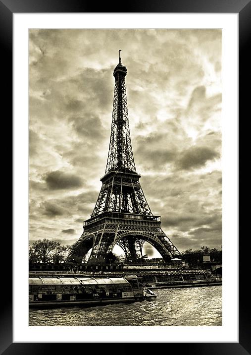 Eiffel Tower By The Seine Framed Mounted Print by Jim kernan