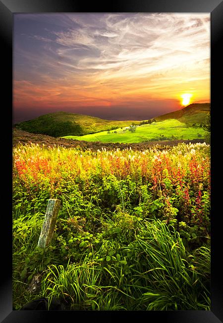 Sunset Over Roaches Framed Print by Jim kernan