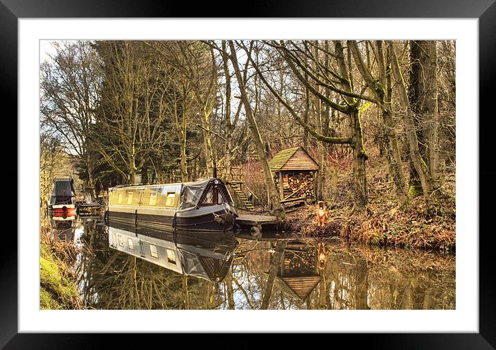 Canal Boat Framed Mounted Print by Jim kernan