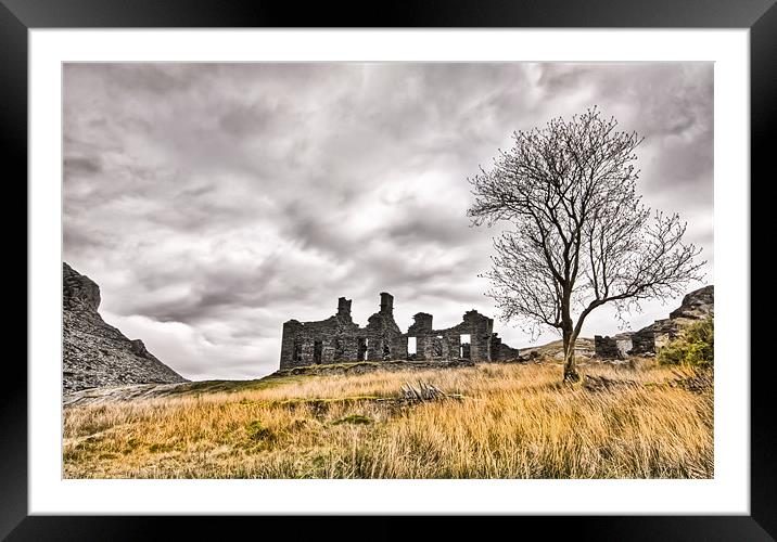 The Old Ruined Slate Mill Framed Mounted Print by Jim kernan