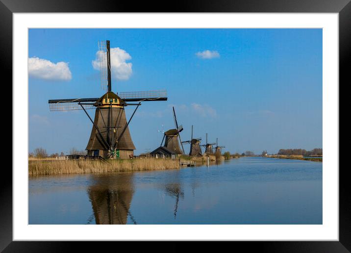 Kinderdijk Windmills Framed Mounted Print by James Buckle