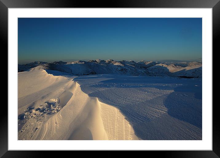 Beinn Eich Summit in Snow Framed Mounted Print by James Buckle