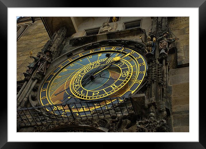 astronomical clock Framed Mounted Print by paul morris