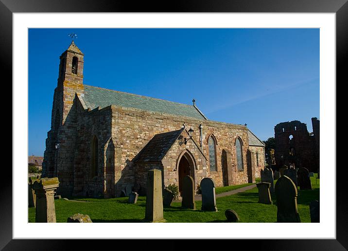 St. Mary’s Church, Lindisfarne Framed Mounted Print by Geoff Pickering