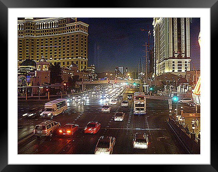 Las Vegas Road Framed Mounted Print by Carla Marie Brimelow