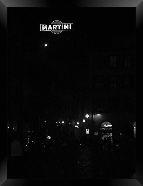 Martini Sign in Florence Framed Print by Carla Marie Brimelow