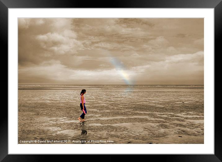 Rainbow over the Mournes Framed Mounted Print by David McFarland