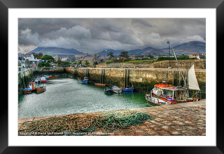 Annalong Harbour, County Down Framed Mounted Print by David McFarland