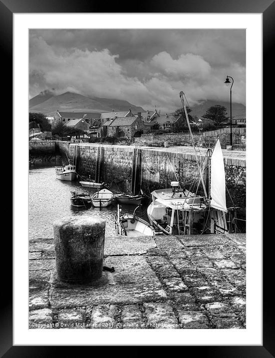 Sheltering in Annalong Harbour Framed Mounted Print by David McFarland
