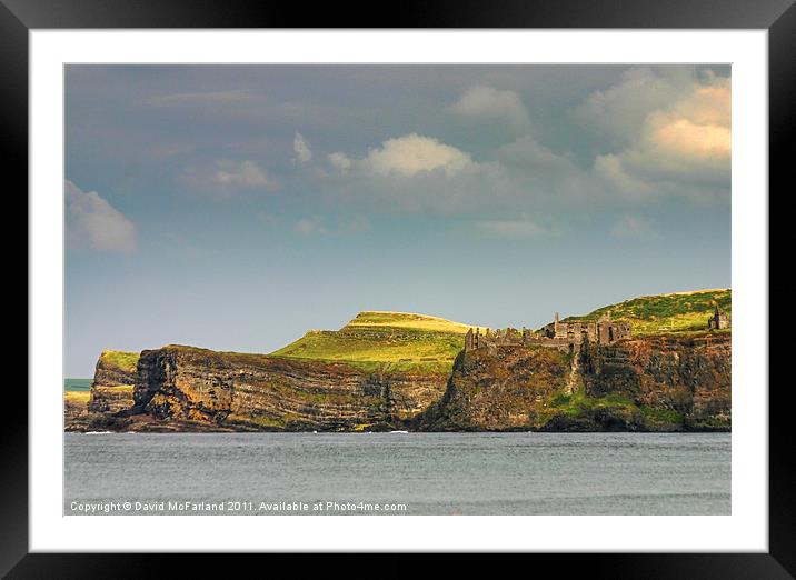 Clifftop Castle Framed Mounted Print by David McFarland