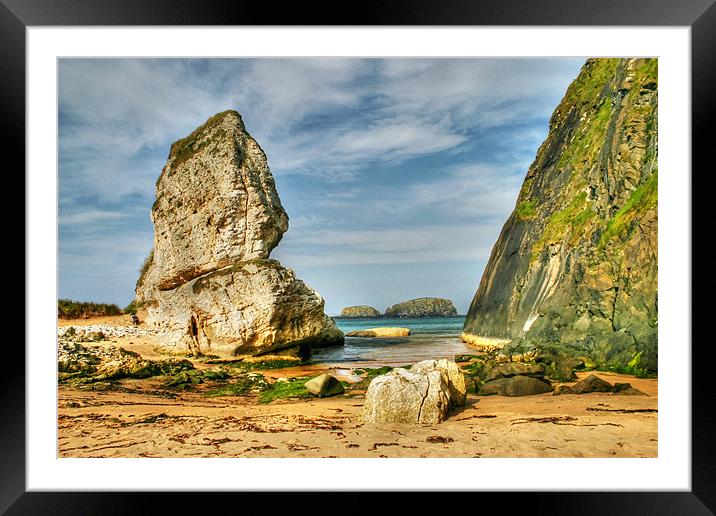 Secluded Cove at Ballintoy Framed Mounted Print by David McFarland