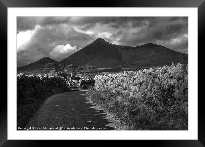 Mourne Sunlight and Shadows Framed Mounted Print by David McFarland