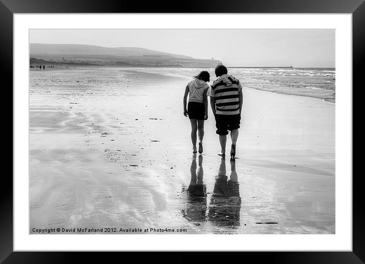 Sibling Bonding on Portstewart Strand Framed Mounted Print by David McFarland
