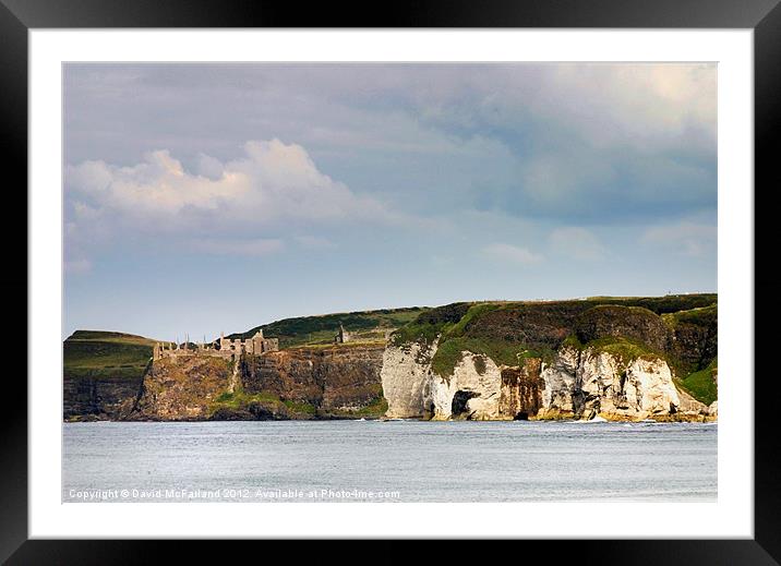 Cliff and castle Framed Mounted Print by David McFarland