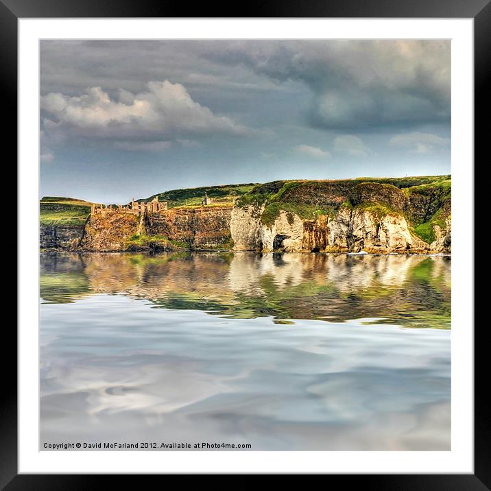 Dunluce Castle reflections Framed Mounted Print by David McFarland