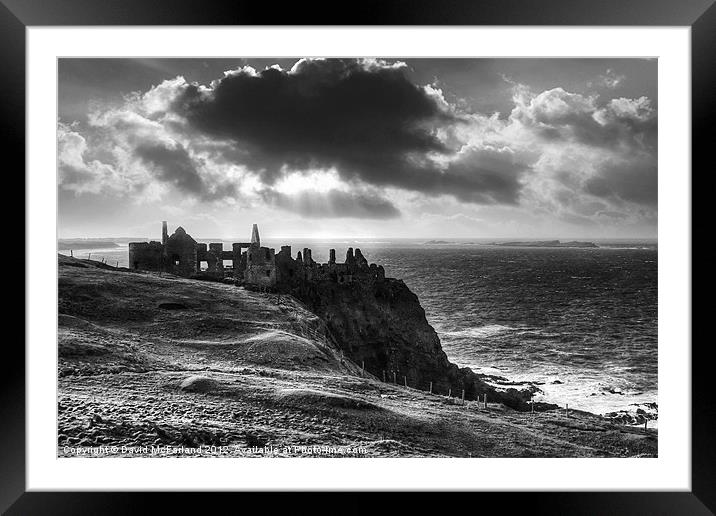 Dunluce Shadows Framed Mounted Print by David McFarland