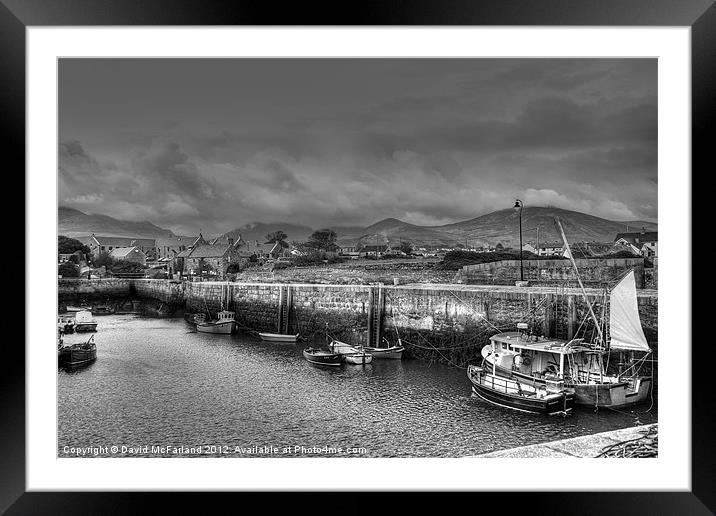 Serene Annalong Harbour Framed Mounted Print by David McFarland