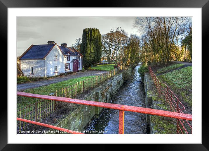 Lock-keepers cottage on the Newry Canal Framed Mounted Print by David McFarland
