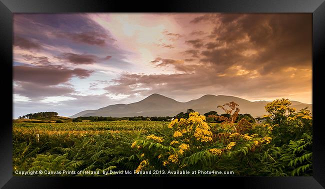 Sunset over the Mournes Framed Print by David McFarland
