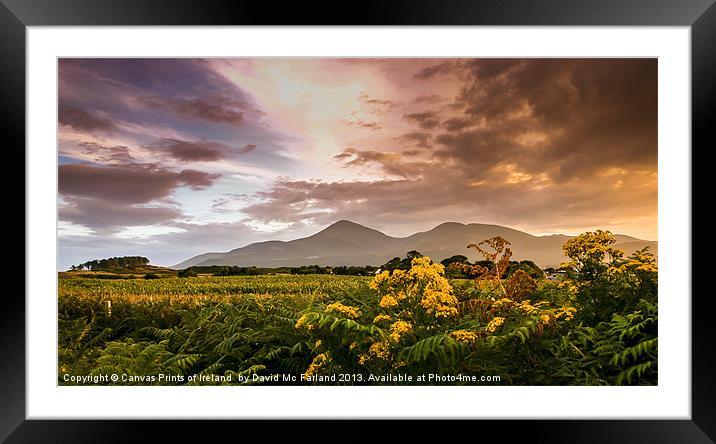 Sunset over the Mournes Framed Mounted Print by David McFarland