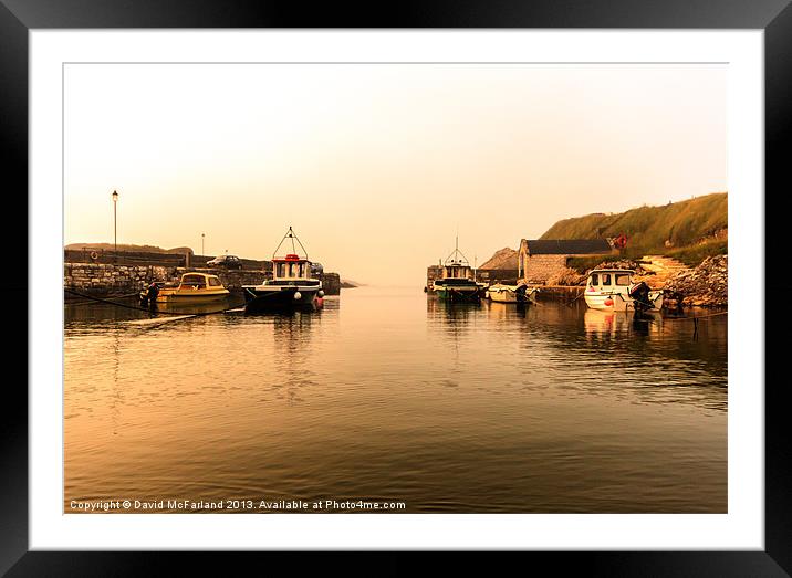 Evening in Ballintoy Harbour Framed Mounted Print by David McFarland