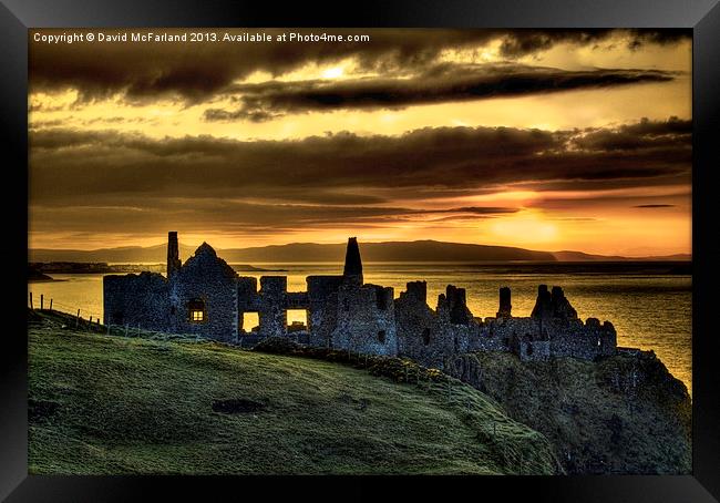 Dunluce Castle Sunset Framed Print by David McFarland