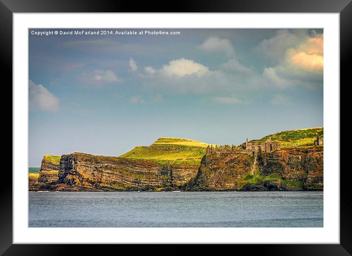 Dunluce Castle on the edge Framed Mounted Print by David McFarland
