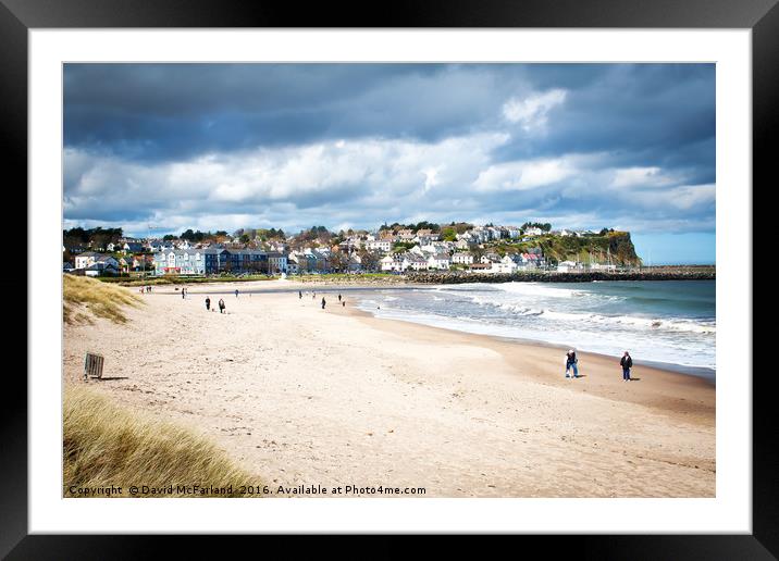 Blustery walk at Ballycastle Framed Mounted Print by David McFarland