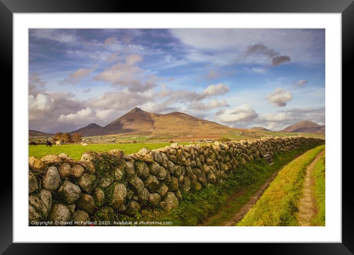 Mourne mountain pathway Framed Mounted Print by David McFarland