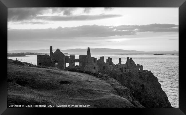 The old ruin of Dunluce Castle Framed Print by David McFarland